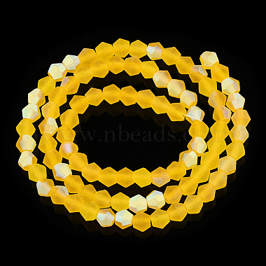 Imitate Austrian Crystal Bicone Frosted Glass Beads Strands(GLAA-F029-TM4mm-A22)-3