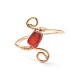 Natural Red Agate Braided Finger Ring(RJEW-JR00490)-5