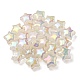 Placage uv perles acryliques craquelées transparentes irisées arc-en-ciel(OACR-P010-09E)-1
