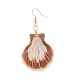 Copper Wire Wrapped Natural Scallop Shell Dangle Earring for Women(EJEW-JE04721)-8