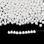 MIYUKI 3.4mm Drop Beads, Japanese Seed Beads, Opaque Colours AB, (DP471) White Pearl AB, 3.4x3mm, Hole: 0.65mm, about 900pcs/50g(Y-SEED-MY04-DP471)
