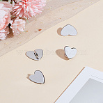 4Pcs Zinc Alloy Mobile Decoration, Finger Grip Ring Kickstand, Heart, White, 2.4cm(MOBA-LP0001-01)