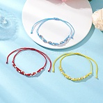 3Pcs Seed Glass Beaded Adjustable Bracelets, with Nylon Thread, Mixed Color, Inner Diameter: 4 inch(10.1cm)(BJEW-MZ00233)