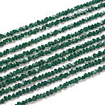 Transparent Solid Color Glass Beads Strands, Faceted, Polygon, Green, 2.5x2.5x2.5mm, Hole: 0.7mm, about 139pcs/strand, 11.81''(30cm)(GLAA-L031-01-B02)