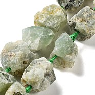 Raw Rough Natural Prehnite Beads Strands, Nuggets, 19~28x15~26x14~22mm, Hole: 3.7mm, about 16pcs/strand, 16.73''(42.5cm)(G-J388-A06-01)