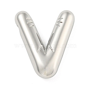 Non-Tarnish 304 Stainless Steel Pendants, Letter Charm, Letter V, 19x16x5mm, Hole: 1.5x2mm(STAS-B071-01P-V)