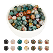 Natural Ocean Jasper/Ocean Agate Beads Strands, Round, 6.5~6.8mm, Hole: 1mm, about 60pcs/Strand, 15.28 inch(38.8cm), 2strands(G-AR0004-06)