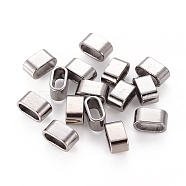 Tibetan Style Slider Charms for Leather Bracelet Making, Lead Free and Nickel Free, Rectangle, Gunmetal, Size: about 13mm long, 7mm wide, 7mm thick, hole: 5mm(X-TIBEB-A101908-B-FF)