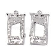 304 Stainless Steel Pendants, Window Charm, Stainless Steel Color, 37.5x25x2.5mm, Hole: 2.8mm(STAS-B031-10P)