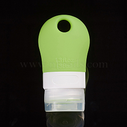 Portable Silicone Travel Bottles, Empty Sanitizer Bottles Container, Refillable Leak Proof Cosmetic Bottles, Green Yellow, 8.35x4.4x3.65cm, Hole: 1.3x1.4cm, Capacity: 38ml(MRMJ-WH0060-05B)