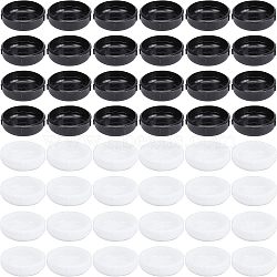 CHGCRAFT 48Pcs 2 Colors PVC Furniture Sliders, Furniture Glides for Carpet, Furniture Moving Pads for Furniture Carpet Sliders, Flat Round, Mixed Color, 3.75x1.25cm, Hole: 1.8mm, 24pcs/color(FIND-CA0002-32)