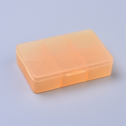 Plastic Boxes, Bead Storage Containers, 6 Compartments, Rectangle, Orange, 8.5x5.8x2.1cm, compartment: 2.5x2.5cm, 6 Compartments/box(X-CON-L009-12B)