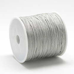 Nylon Thread, Chinese Knotting Cord, Light Grey, 1.5mm, about 164.04 Yards(150m)/Roll(NWIR-Q009B-484)