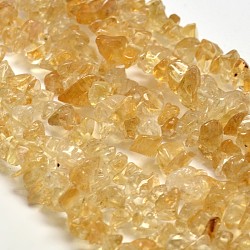 Chip Natural Citrine Beads Strands, Dyed & Heated, 5~8x5~8mm, Hole: 1mm, 80~81cm(G-N0134-21)