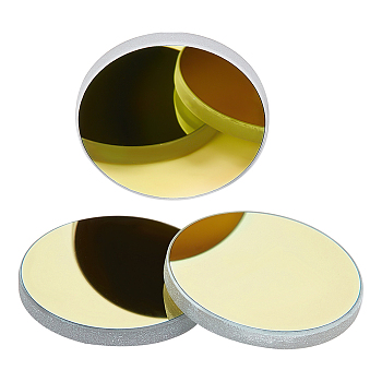 WADORN 3Pcs K9 Glass Reflective Lens, Laser Mirror Lens, for Laser Engraving Cutting Machine, Flat Round, Yellow, 2.5x0.3cm