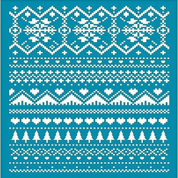 Silk Screen Printing Stencil, for Painting on Wood, DIY Decoration T-Shirt Fabric, Christmas Themed Pattern, 12.7x10cm