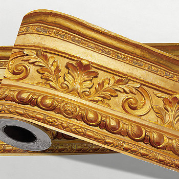 PVC Self-Adhesive Flexible Molding Trim, Ceiling Molding, Wall Trim for Furniture, Door, Wardrobe, Home Decor, Imitation Gesso Lines, Flower, 100mm, 5m/roll