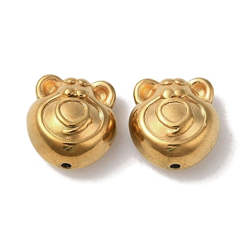 Ion Plating(IP) 304 Stainless Steel Beads, Bear, Golden, 13x12.5x8mm, Hole: 1mm
