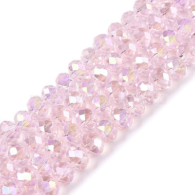 Pink Rondelle Glass Beads