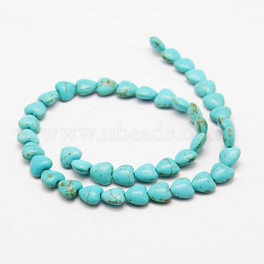 perles coeur turquoise synthétique brins(TURQ-I019-10mm-08)-2
