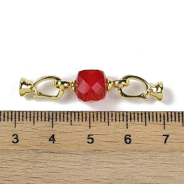 Natural Red Corundum/Ruby with Brass Fold Over Clasps(G-G141-01G)-3