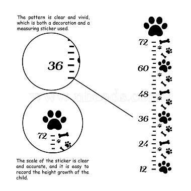 autocollant mural de courbe de croissance en hauteur en pvc(DIY-WH0232-043)-3