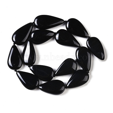 Brins de perles de pierres précieuses noires naturelles(G-Q164-B01-03)-3