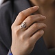 coeur avec noeud de marin 304 anneau de manchette ouvert creux en acier inoxydable pour femme(RJEW-E073-02P)-4
