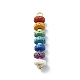 Chakra Natural Lava Rock Dyed Flat Round Connector Charms(PALLOY-JF02532-02)-1