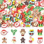 100Pcs 10 Styles Christmas Luminous Resin Cabochons, Glow in the Dark, Mixed Shapes, 8.5~11x7~10x2~3mm, 10pcs/style (RESI-FS0002-40)