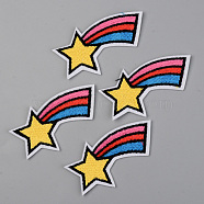 Computerized Embroidery Cloth Iron on/Sew on Patches, Appliques, Costume Accessories, Shooting Star, Colorful, 41x77x1.5mm(DIY-S040-069)