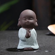 Ceramics Novice Buddha Statue, for Home Office Feng Shui Ornament, Light Cyan, 32x58mm(PW-WG16714-04)