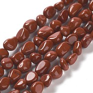Natural Red Jasper Beads Strands, Nuggets, 6~9x5~7x4mm, Hole: 0.8mm, 15.35 inch(39cm)(G-P497-01A-08)