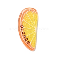 Acrylic Pendants, Fruits, Orange, 42.5x18x2mm, Hole: 2mm(OACR-R270-03A)
