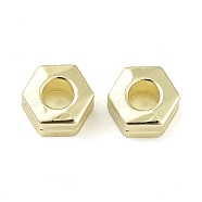 Rack Plating Alloy Beads, Hexagon, Golden, 6.5x7x4.5mm, Hole: 3mm(PALLOY-Q458-25G)