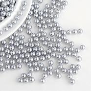 Imitation Pearl Acrylic Beads, No Hole, Round, Gray, 8mm, about 2000pcs/bag(OACR-S011-8mm-Z41)