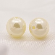ABS Plastic Imitation Pearl Round Beads, White, 10mm, Hole: 2mm, about 1000pcs/500g(SACR-S074-10mm-A41)