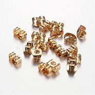 304 Stainless Steel Ear Nuts, Friction Earring Backs for Stud Earrings, Golden, 6x4.5x3mm, Hole: 0.8mm(STAS-D438-27G)