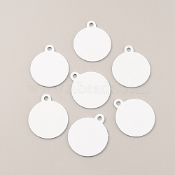 Aluminum Heat Transfer Pendants, Blank Tags, Silver, Flat Round Pattern, 35x30x1mm, Hole: 3.5mm(AJEW-WH0323-34B)