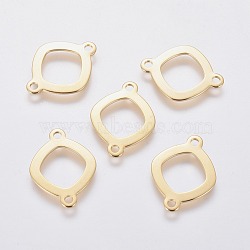 201 Stainless Steel Links connectors, Rhombus, Golden, 19x14x0.8mm, Hole: 1.6mm(STAS-L234-100G)