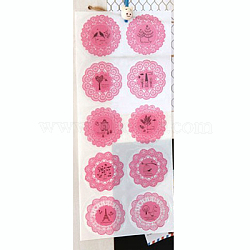 Waterproof Sealing Stickers, Label Paster Picture Stickers, Flat Round, Flamingo, 45mm, 10pcs/sheet(DIY-L009-F02)