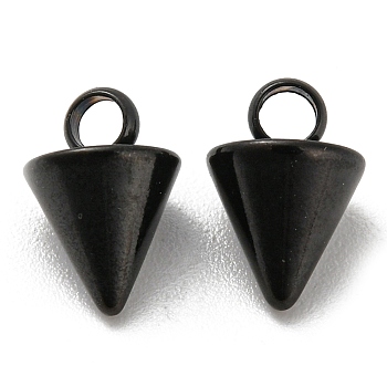Ion Plating(IP) 304 Stainless Steel Pendants, Spike/Cone, Gunmetal, 8.5x6mm, Hole: 2mm