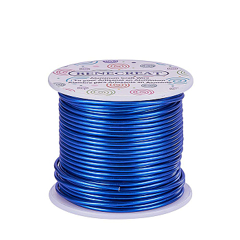 Round Aluminum Wire, Blue, 12 Gauge, 2mm, about 98.42 Feet(30m)/roll