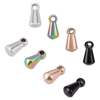 4 Colors Vacuum Plating 304 Stainless Steel Charms, Chain Extender Drop, Teardrop, Mixed Color, 6x3mm, Hole: 1mm, 4 colors, 10pcs/color, 40pcs/box