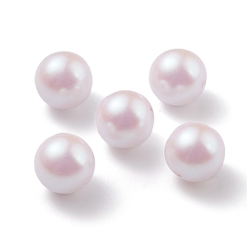 POM Plastic Beads, Imitation Pearl, Center Drilled, Round, Pink, 7.5~8mm, Hole: 1.2mm