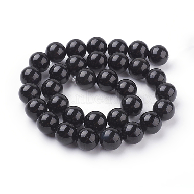 Natural Obsidian Beads Strands(G-G099-12mm-24)-2