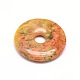 Donut/Pi Disc Natural Gemstone Pendants(G-L234-30mm-06)-2