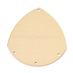 Brass 4-Hole Teardrop Chandelier Component Links, Light Gold, 35.5x33x1mm, Hole: 1.4mm(KK-E805-02G)