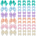 72Pcs 6 Colors Bowknot Polyester Ornament Accessories, with Plastic Imitation Pearls, Mixed Color, 25x60x6mm, 12pcs/color(DIY-SP0003-60B)
