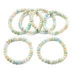 AB Color Faceted Rondelle Glass Beaded Stretch Bracelets for Women, Turquoise, Inner Diameter: 2-1/8 inch(5.5cm), Bead: 7~7.5mm(BJEW-PH01820-06)